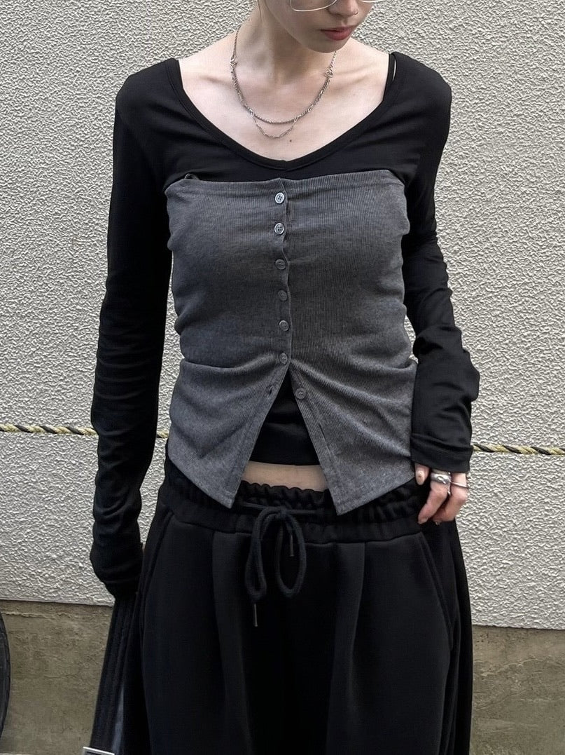 受注制【OaKS】choker set 2way camisole (3color)