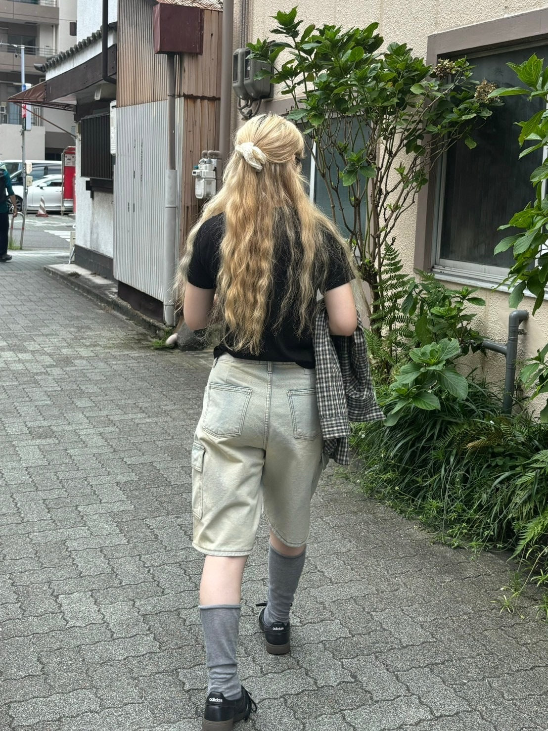 受注制【OaKS】cargo denim half pants