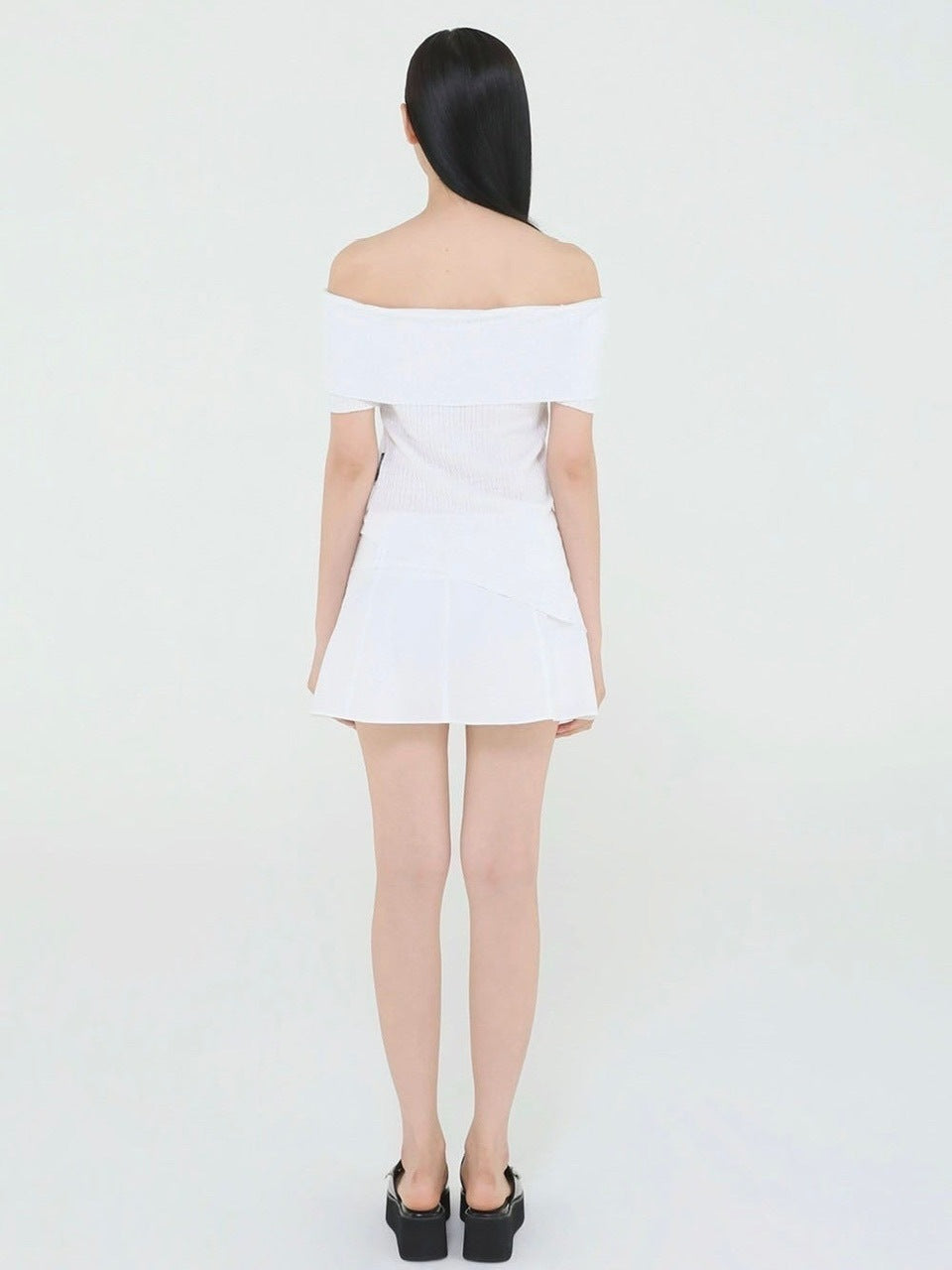 【Uglyshadow】UNBALANCED KNIT OFF SHOULDER