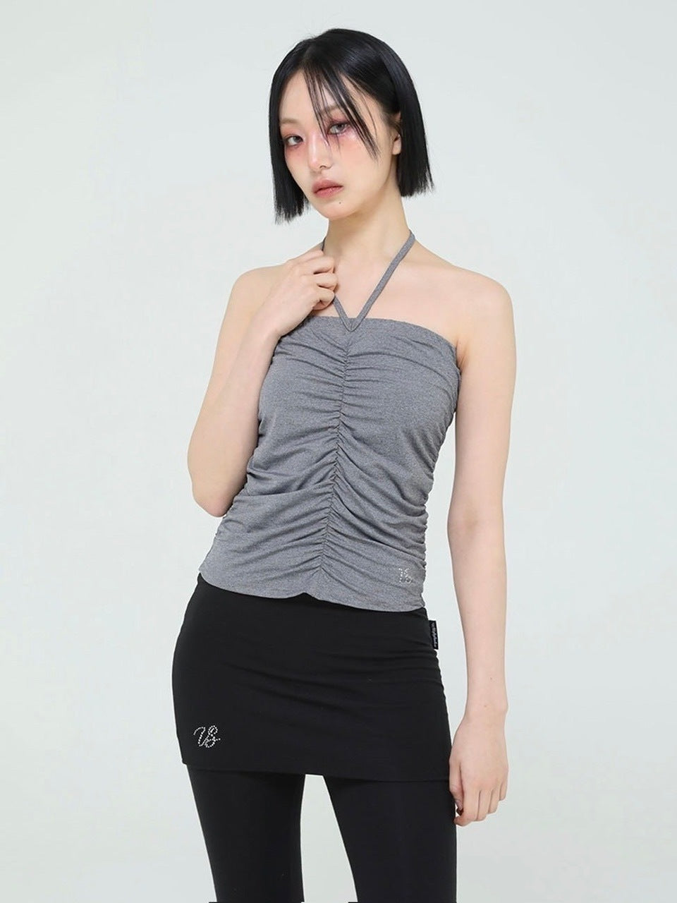 【Uglyshadow】BEADS SHIRRING TOP