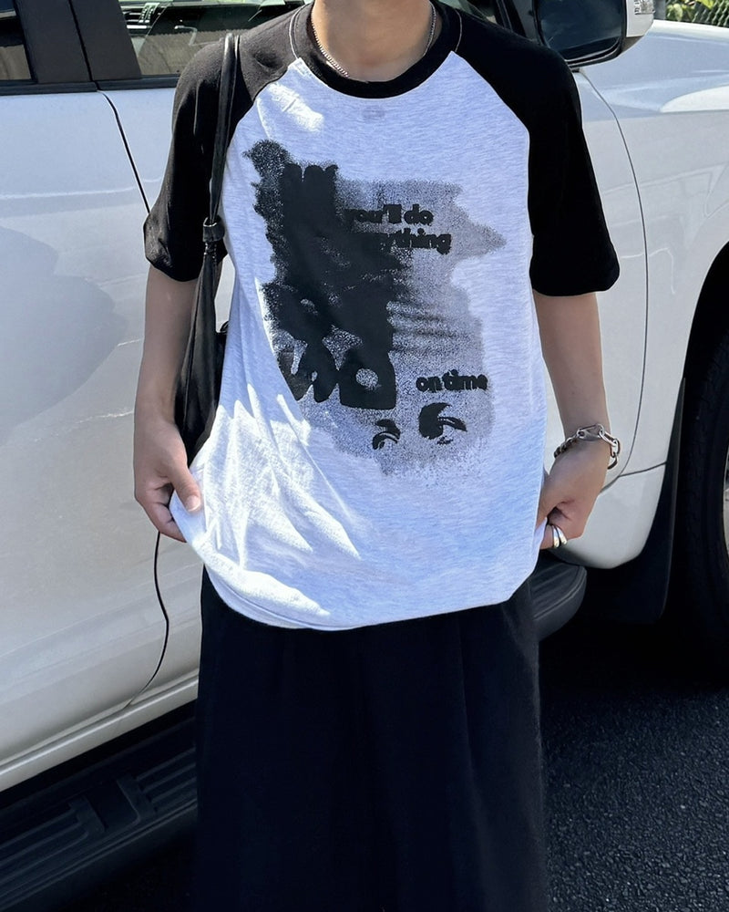 受注制【RENOL】graphic raglan sleeve tee