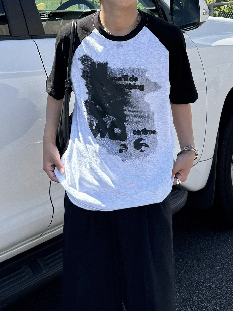 受注制【RENOL】graphic raglan sleeve tee