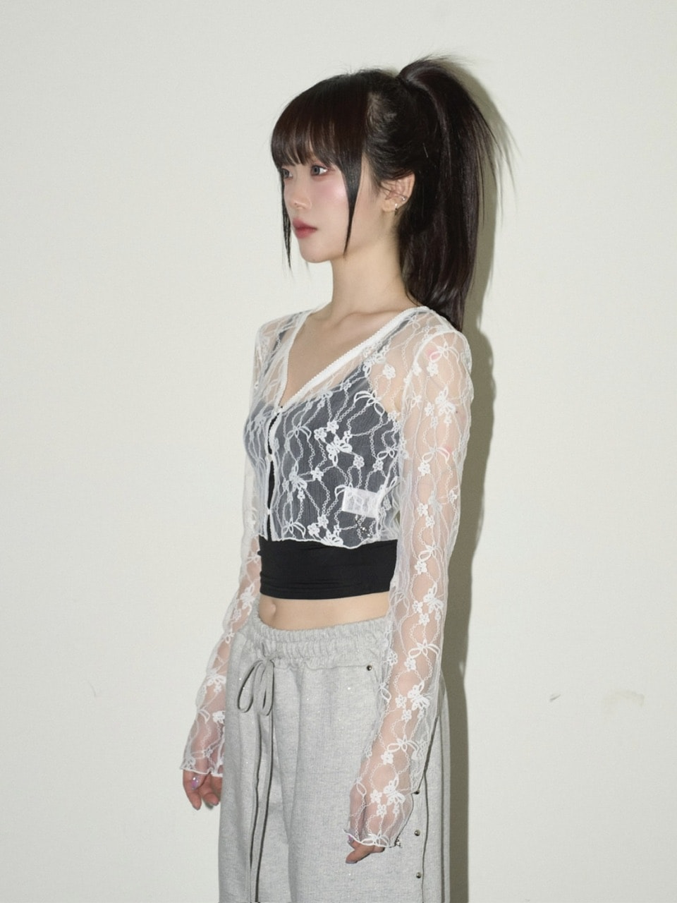 【CHERRYQUIRI】lace crop cd