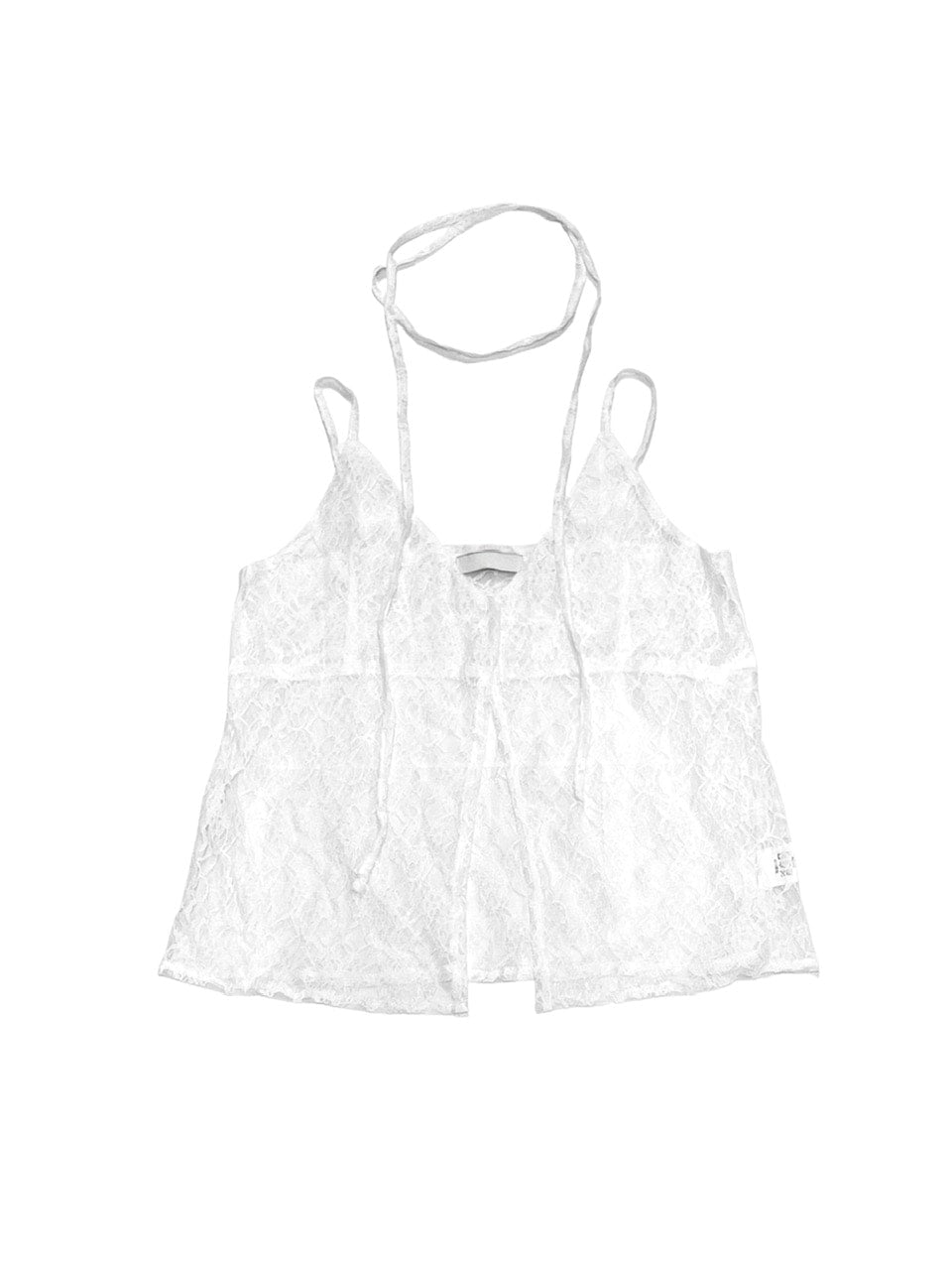 受注制【Never mind the XU】tie scarf lace tops (2color)