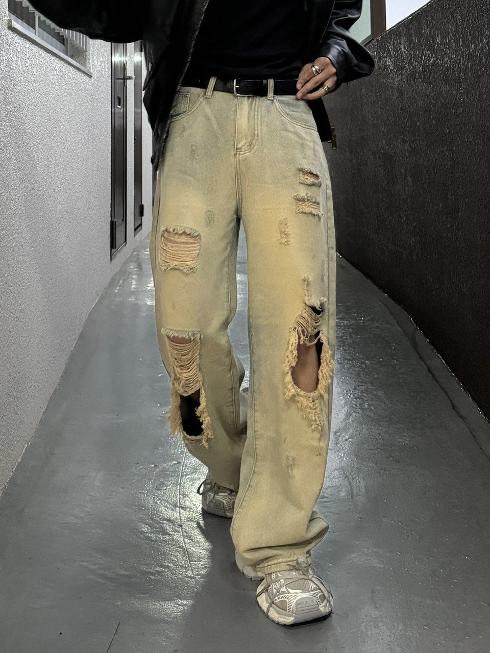 受注制【RENOL】damage denim pants
