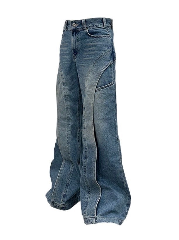 【IFEELLUCKY】Wide flare placket pants / 【アイフィールラッキー】ワイドフレアプラケットデニムパンツ