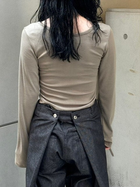 受注制【oaks】roud hem long sleeve t-shirt (4color)