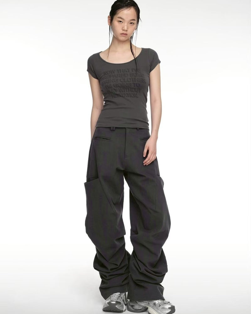 【NACHE】PINTUCK WIDE PANTS (UNISEX)