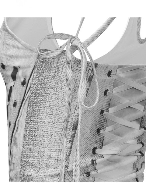 【NACHE】RACE UP PRINTED SLEEVELESS