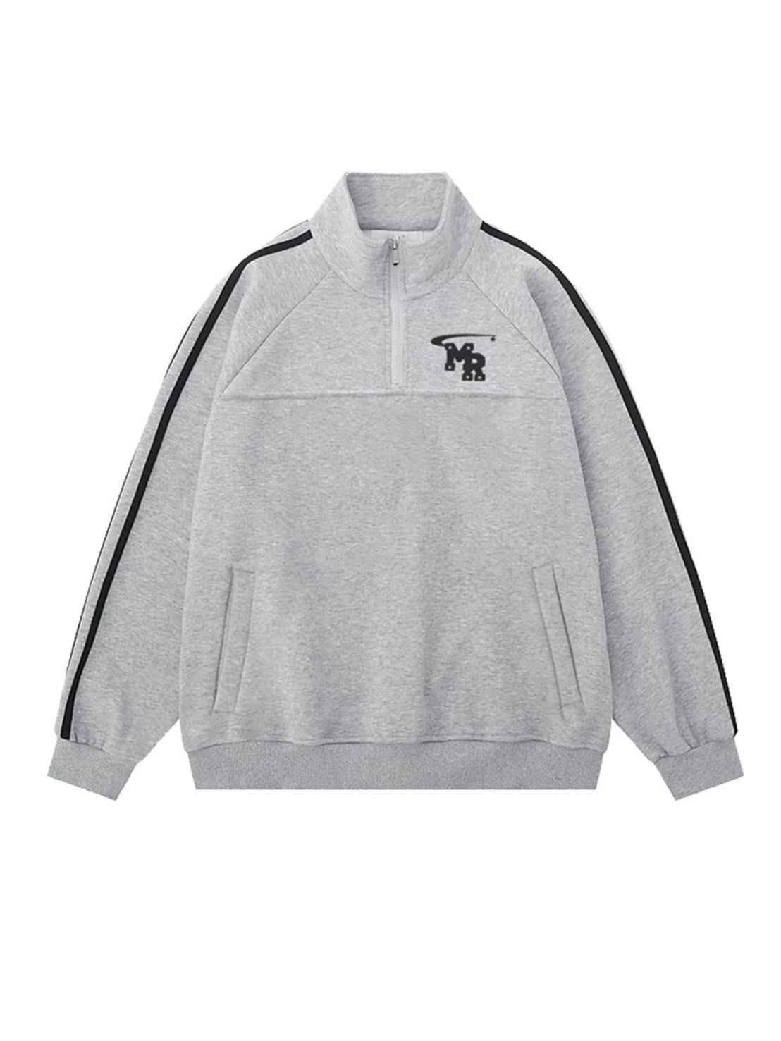 国際配送【LUV CODE】half zip line sweat shirt