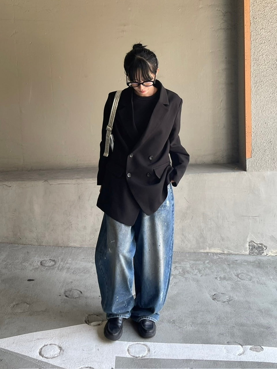 受注制【Chikashitsu +】painted buggy denim pants / 【チカシツプラス】ペイントバギーパンツデニムパンツ