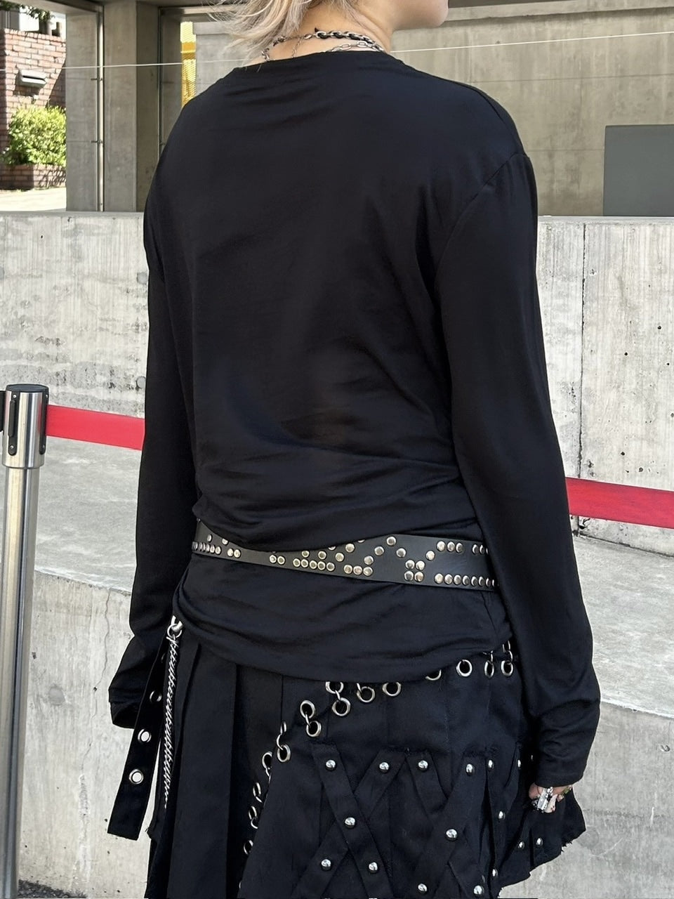 Never mind the XU】cross print longsleeve tee (2color) / 【ネバー