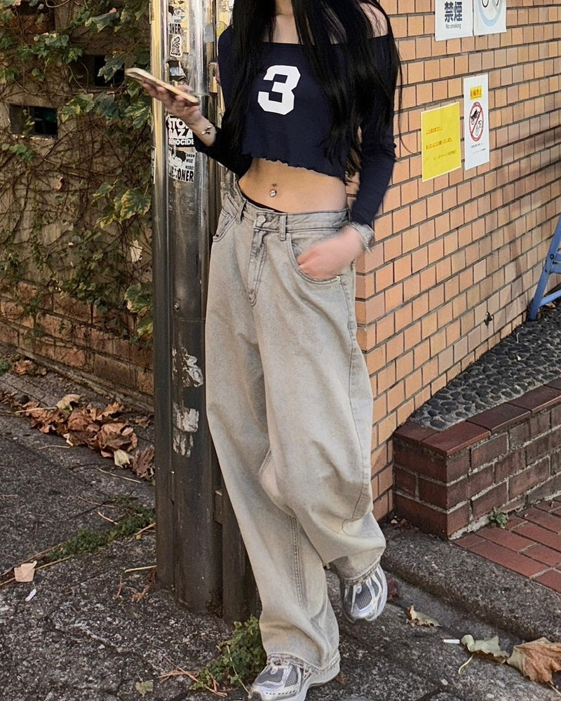 受注制【oaks】wash wide denim pants
