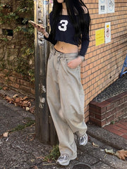 受注制【oaks】wash wide denim pants