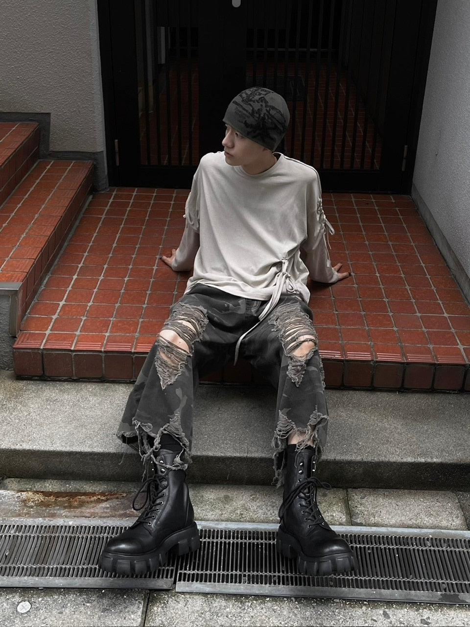 受注制【oaks】oversized shirring layered long sleeve (3color)