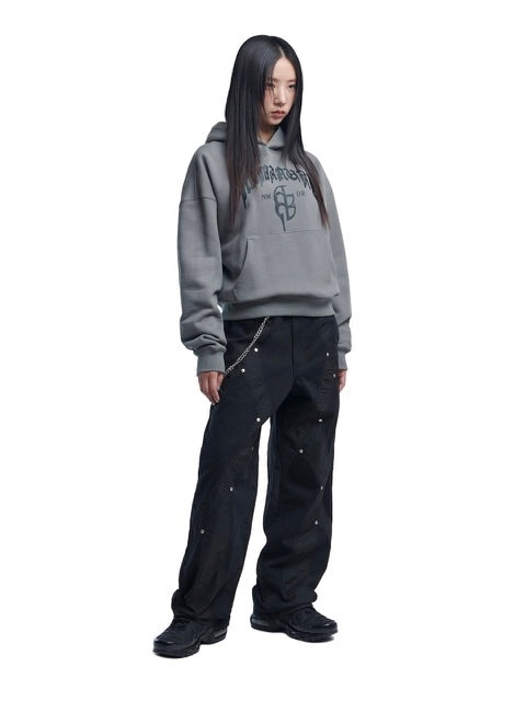 【NOMANUAL】G.B HOODIE / 【ノーマニュアル】ロゴプリント長袖パーカー