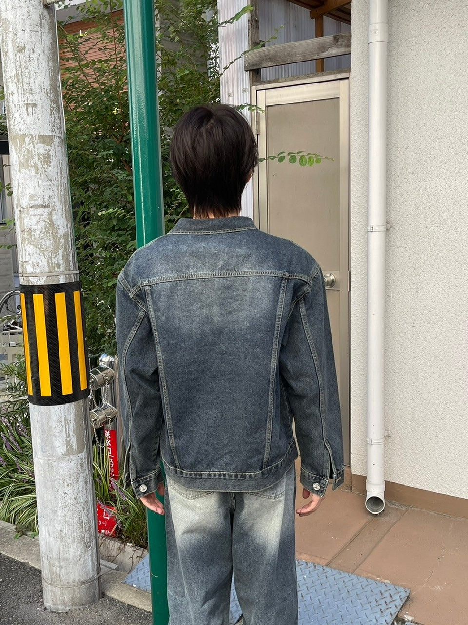 受注制【Chikashitsu +】vintage wash denim jacket 2 (2color)