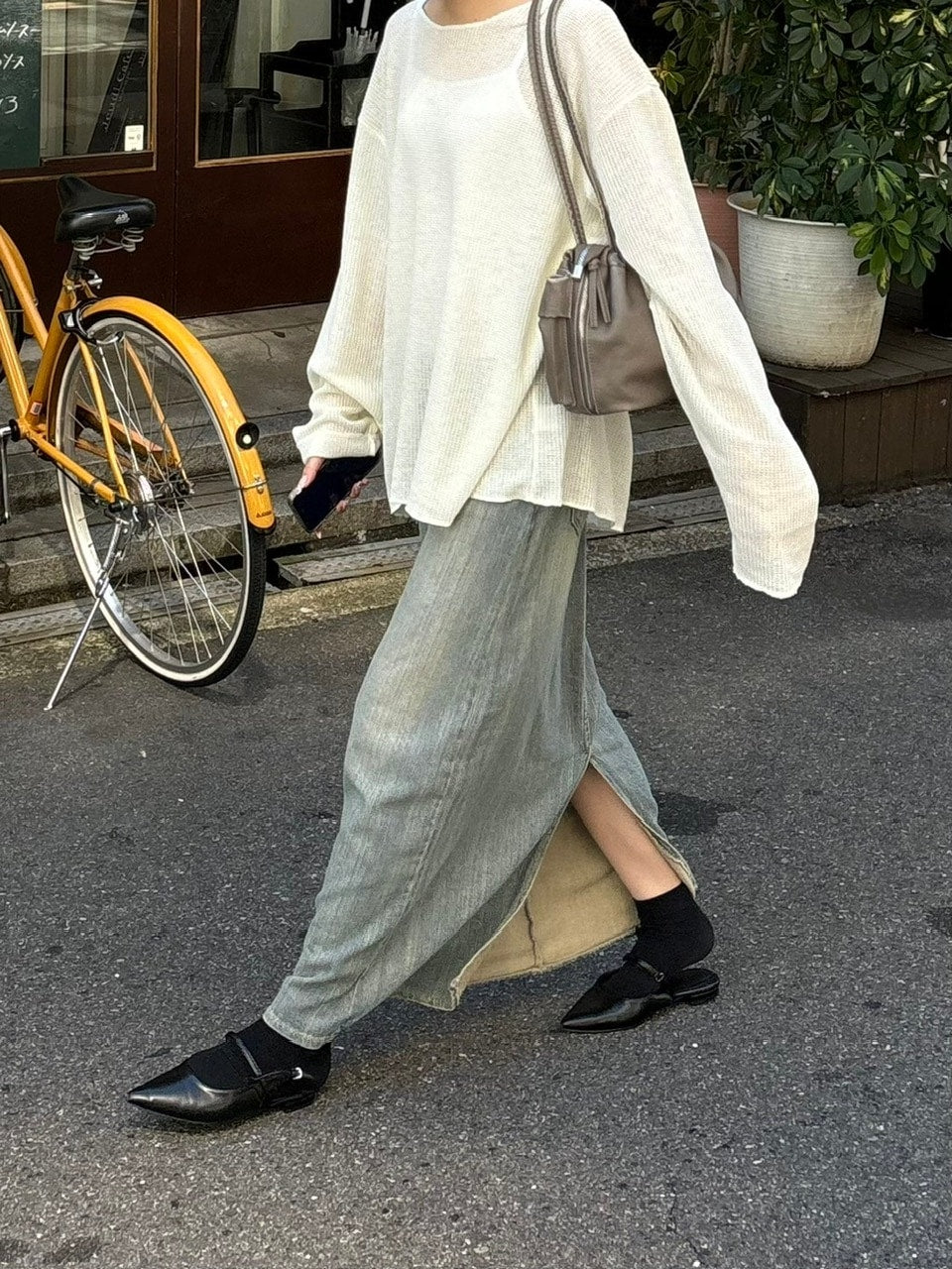 受注制【Chikashitsu +】wide neck light knit (4color)