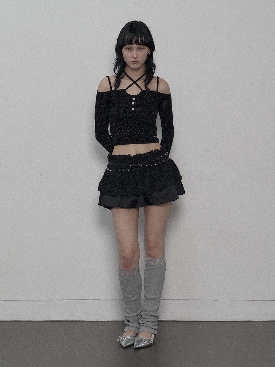 【SETUP-EXE】DOT OFF-SHOULDER TOP