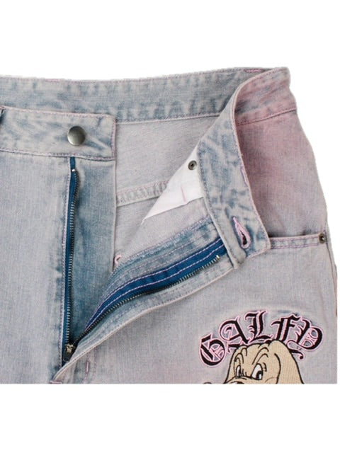 【GALFY】骨骨カラーデニムパンツ