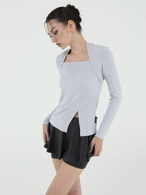 【Uglyshadow】US BOLERO SLIT TOP / 【アグリーシャドウ】スリッド長袖ボレロ