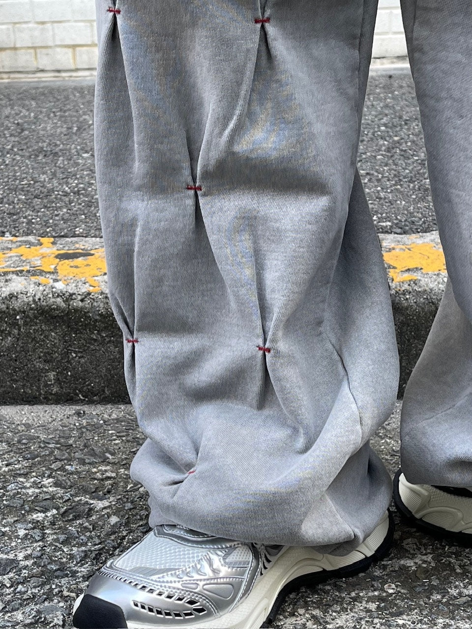 受注制【Chikashitsu +】stitch design sweat pants (3color)