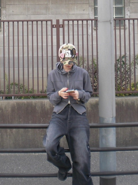 受注制【oaks】design double zip up hoodie (2color)