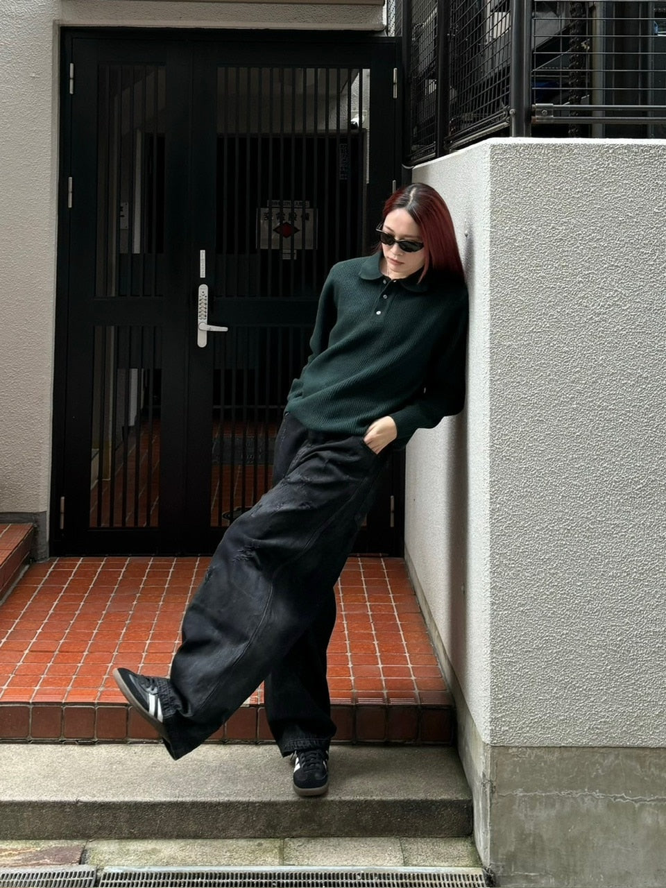 受注制【Chikashitsu +】wool touch lib knit polo (4color) / 【チカシツプラス】ウールタッチリブ長袖ニット