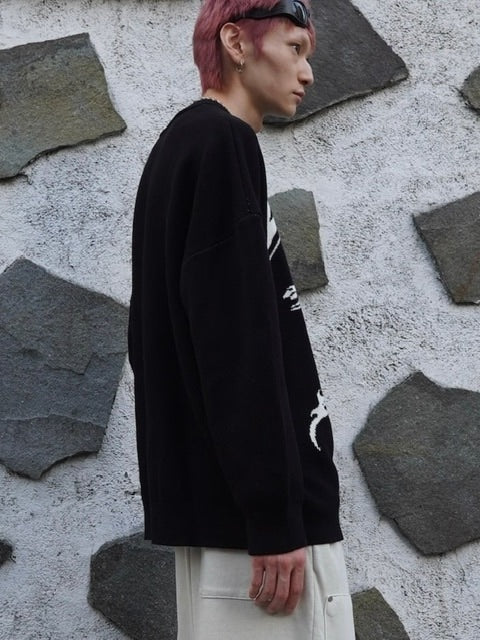 【LOVE KILLER】Total logo oversize knit