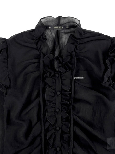 【HOLY NUMBER 7】lace ruffle strap blouse