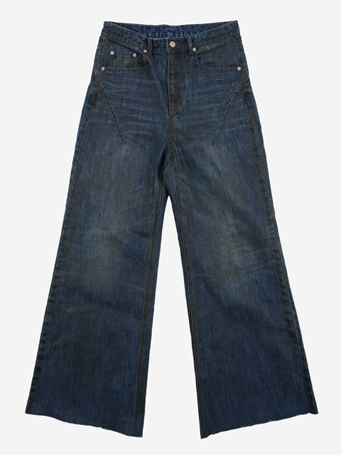 【SUNDAY OFF CLUB】Waxed Wide Leg Denim
