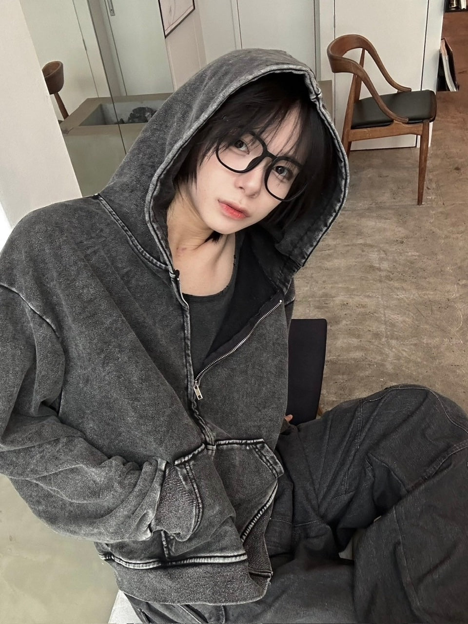 国際配送【LUV CODE】pigment zip up hoodie – PRESSING WEB SHOP