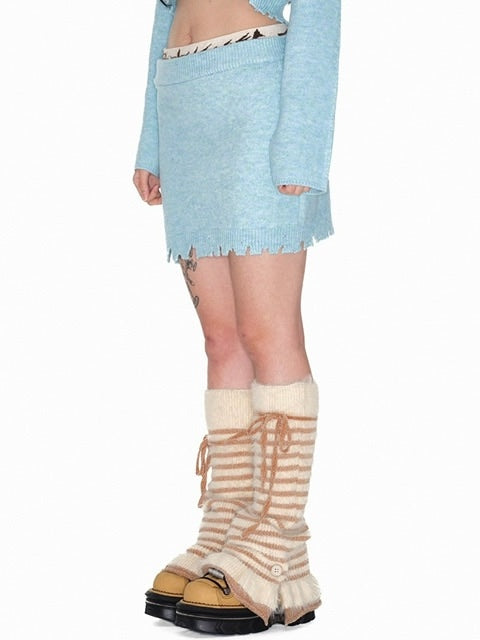 【YOUTHBATH】Stripe open leg warmer