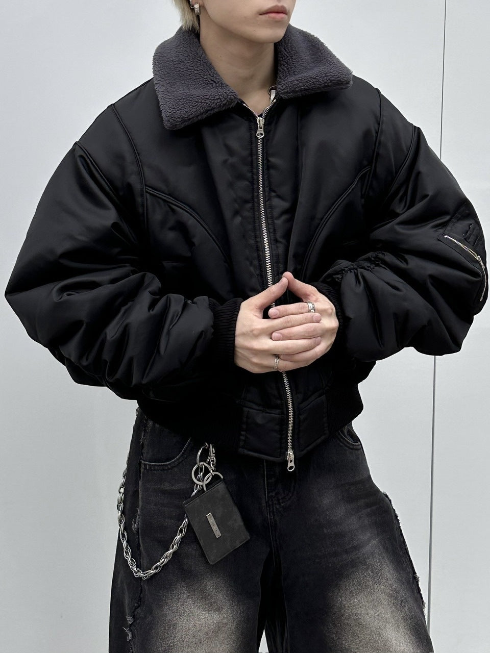 大阪店WEB限定【Chikashitsu +】cropped mustang bomber jacket