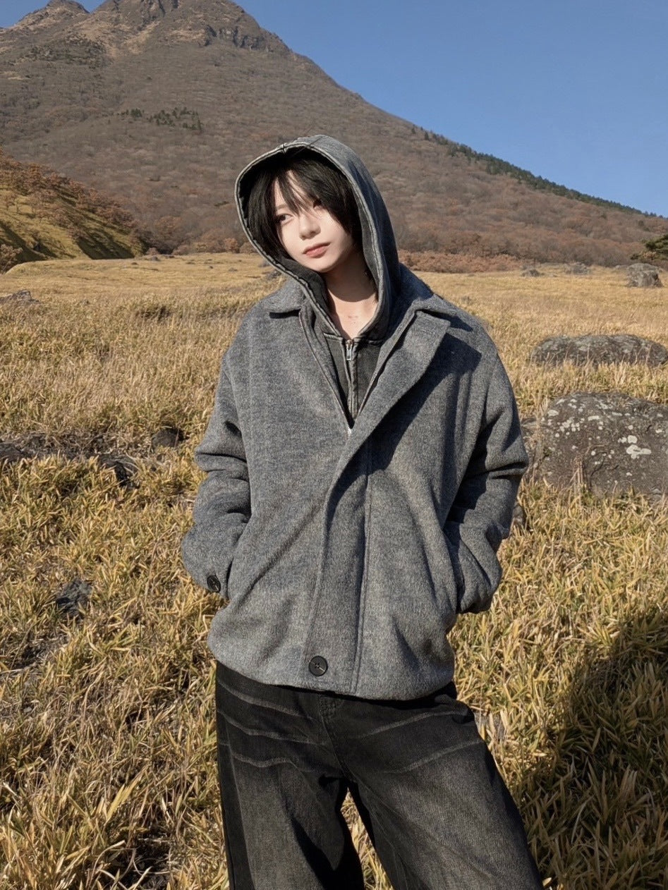 【LUV CODE】brushed zip up jacket