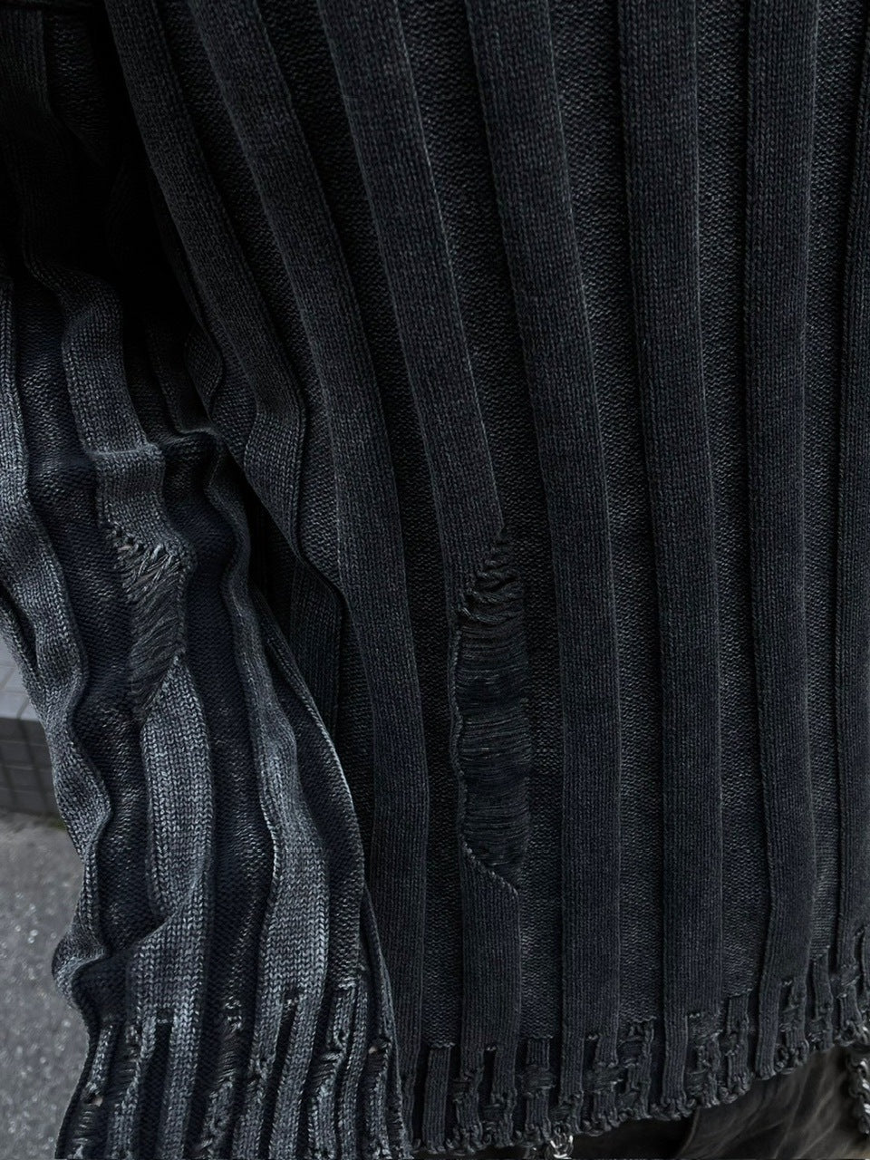 受注制【Chikashitsu +】dirty washing rib knit (2color)