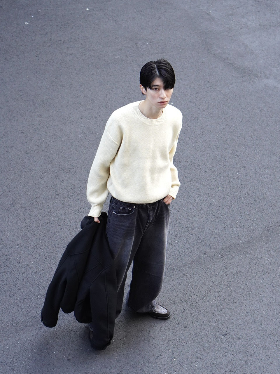 東京店WEB限定【Chikashitsu +】round wool knit (4color)