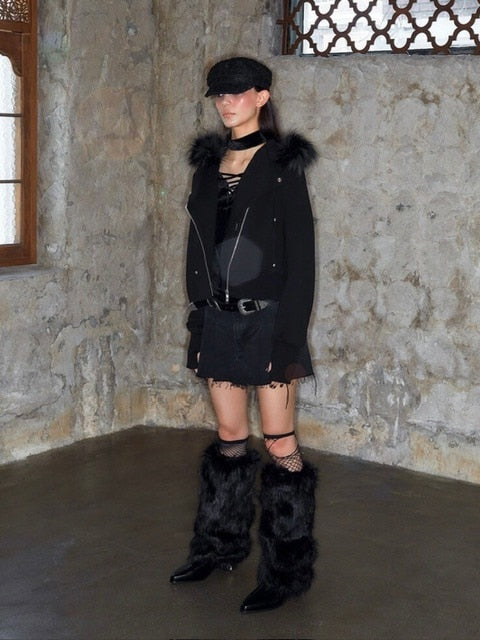 12/20 20:00発売【NOT KNOWING】RIDER FUR HOOD ZIP UP /【ノットノーイング】ライダーファーフードジップアップスウェット