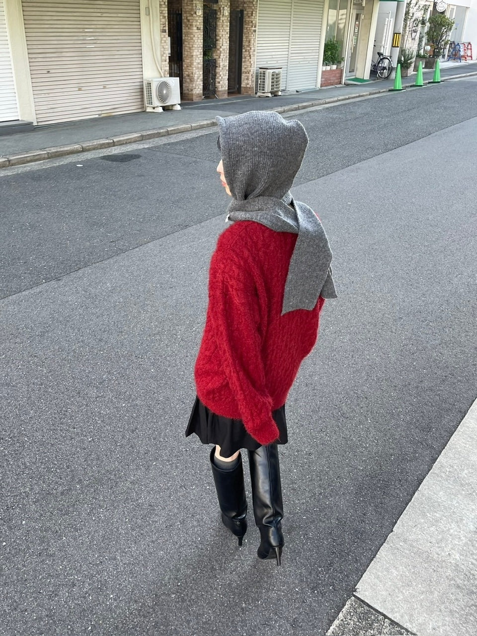 受注制【Chikashitsu +】angora like cable knit (3color)