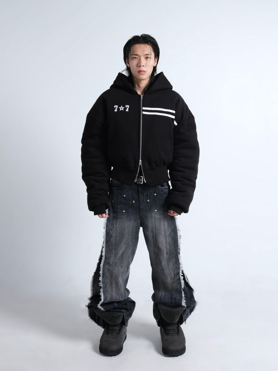 【IFEELLUCKY】Wide flare stud pants / 【アイフィールラッキー】ワイドフレアスタッズパンツ