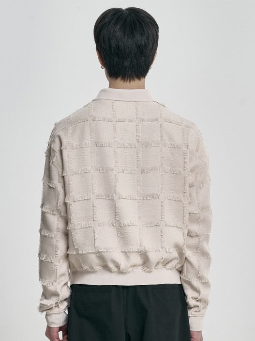 【AJOBYAJO】Fringe Check Cardigan