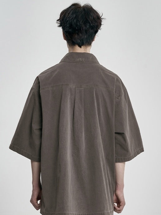 【AJOBYAJO】Paneled Zip-Up Shirt