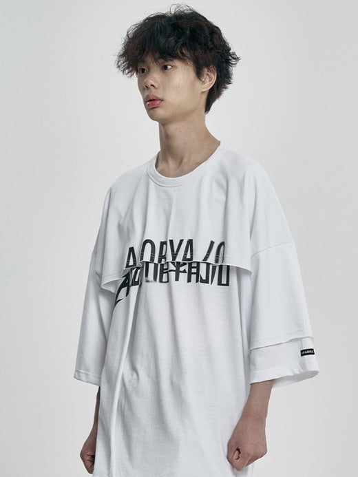 【AJOBYAJO】Tri Logo Mixed T-Shirt