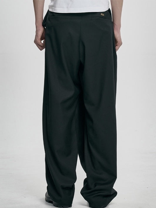 【AJOBYAJO】Wool Blend Asymmetrical Long Skirt Pants