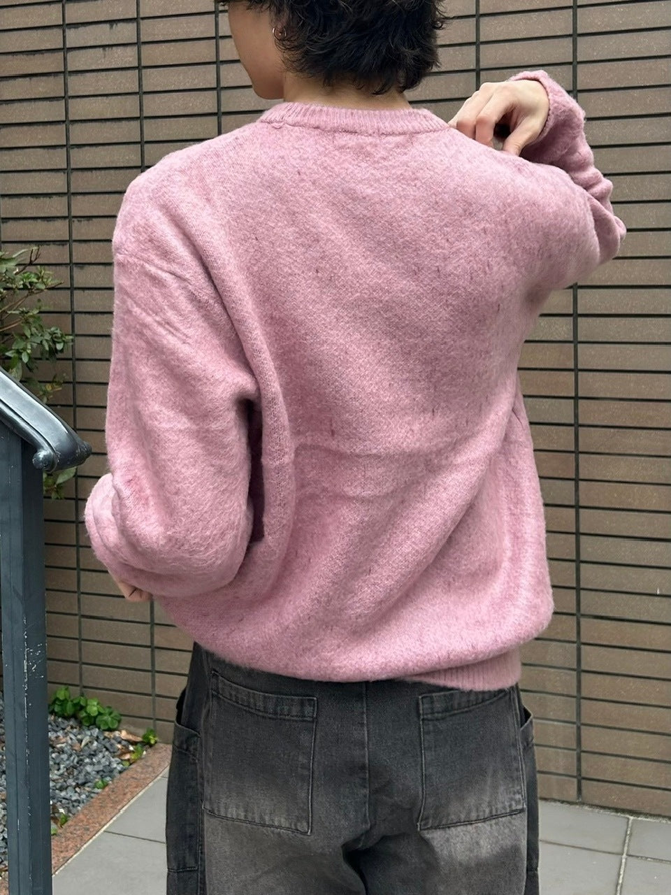 受注制【Chikashitsu +】unisex slogan knit (4color)