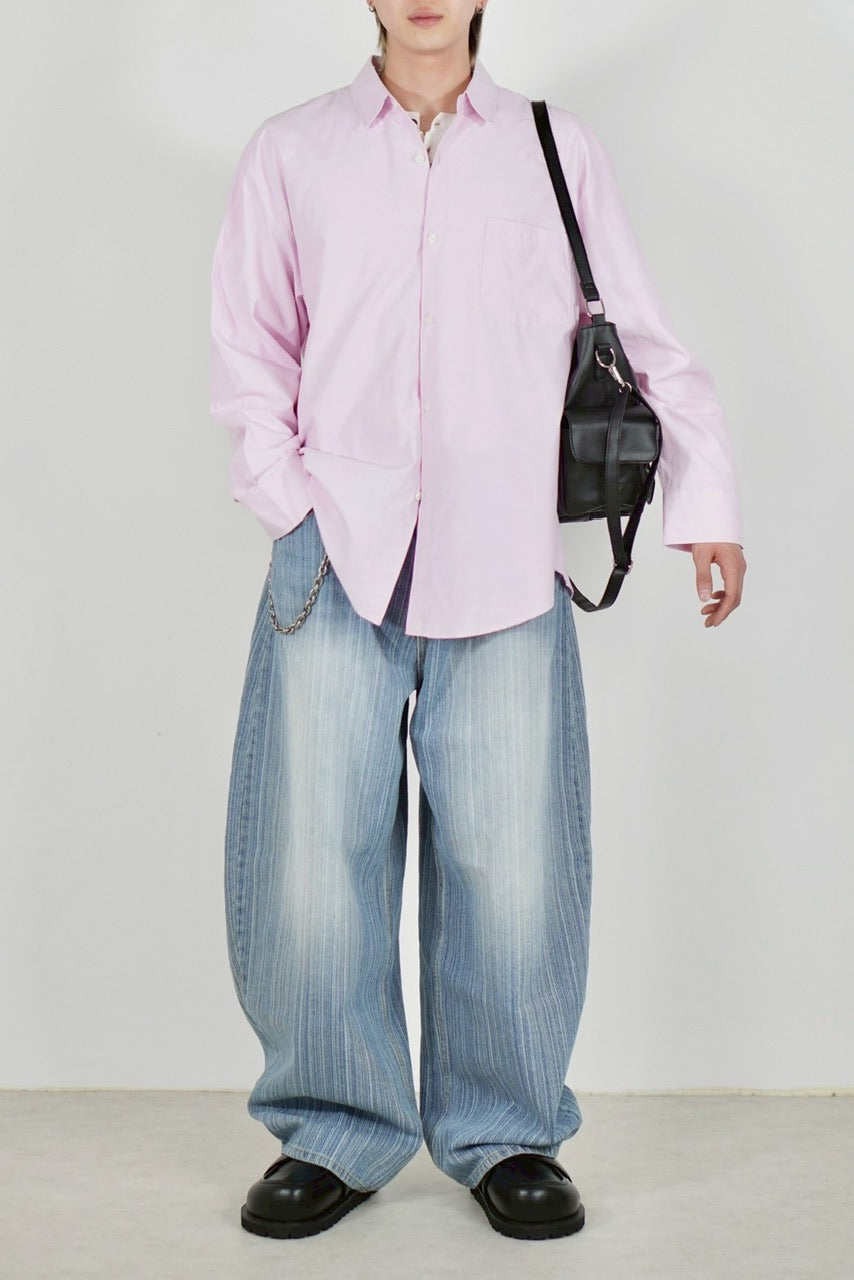【Chikashitsu +】basic cotton shirt (3color)