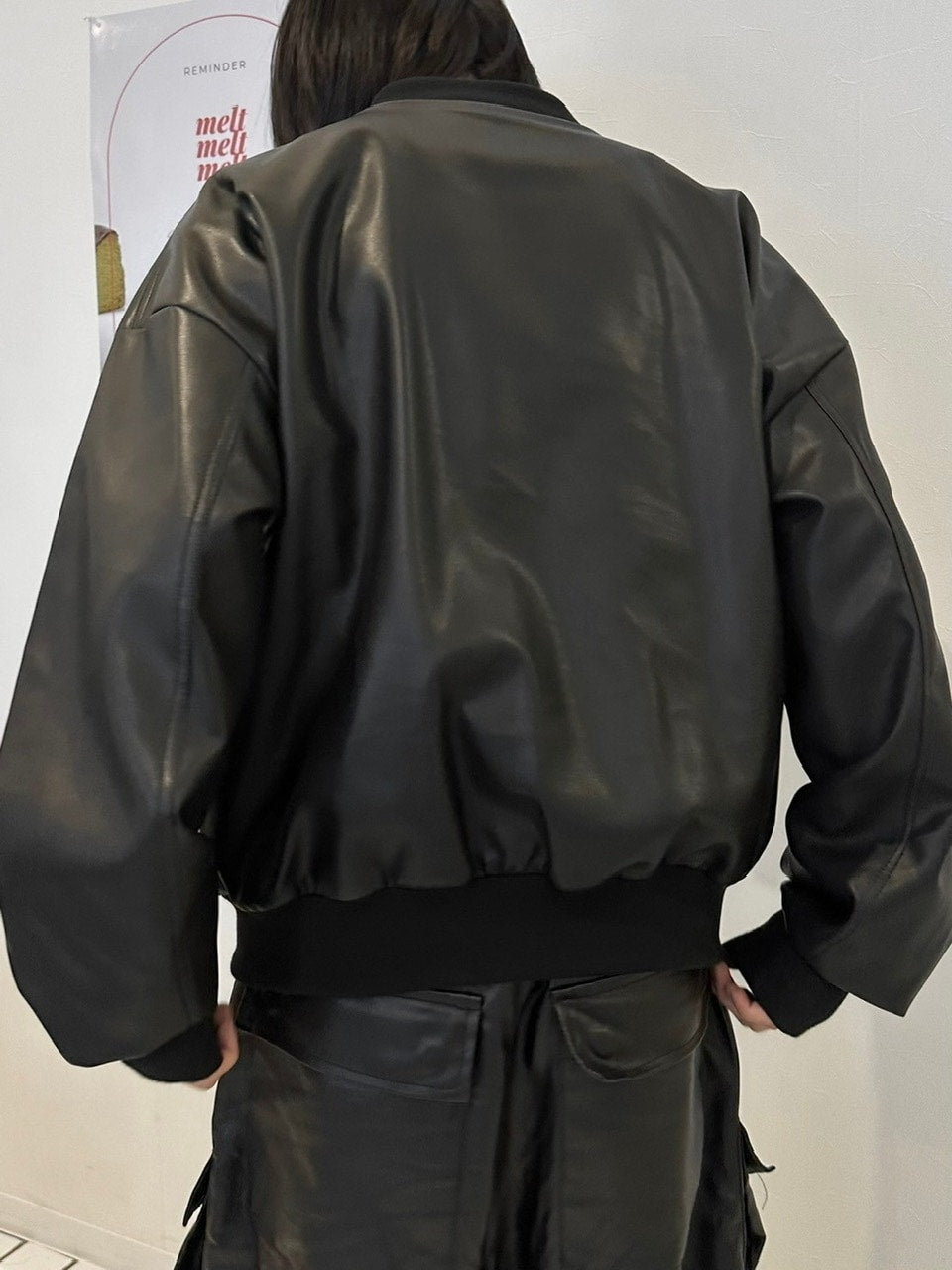 国際配送【LUV CODE】double zip up leather jacket