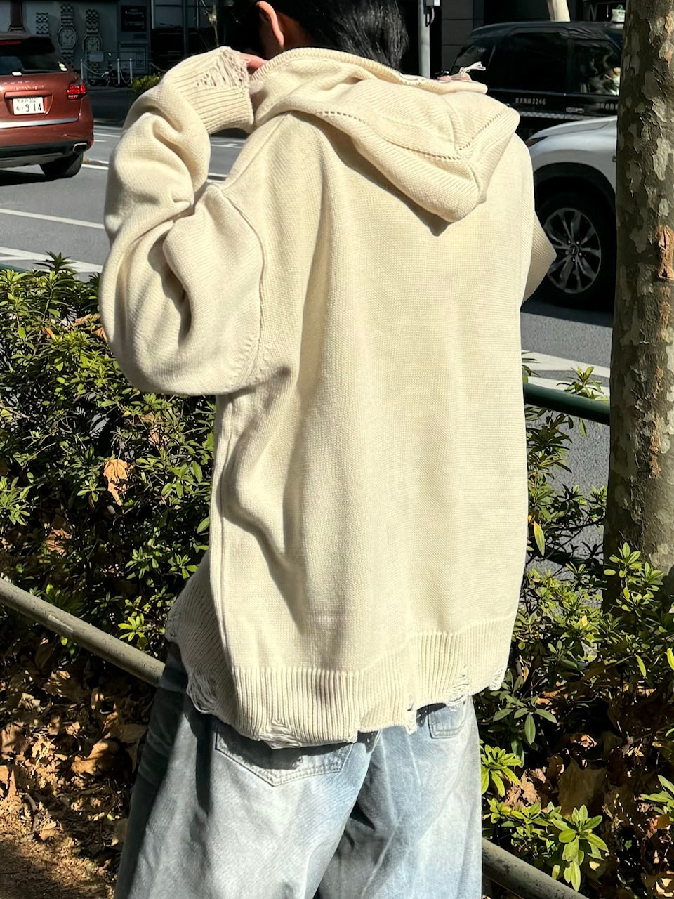 大阪店WEB限定受注制【Chikashitsu +】full zip up knit hoodie (3color)