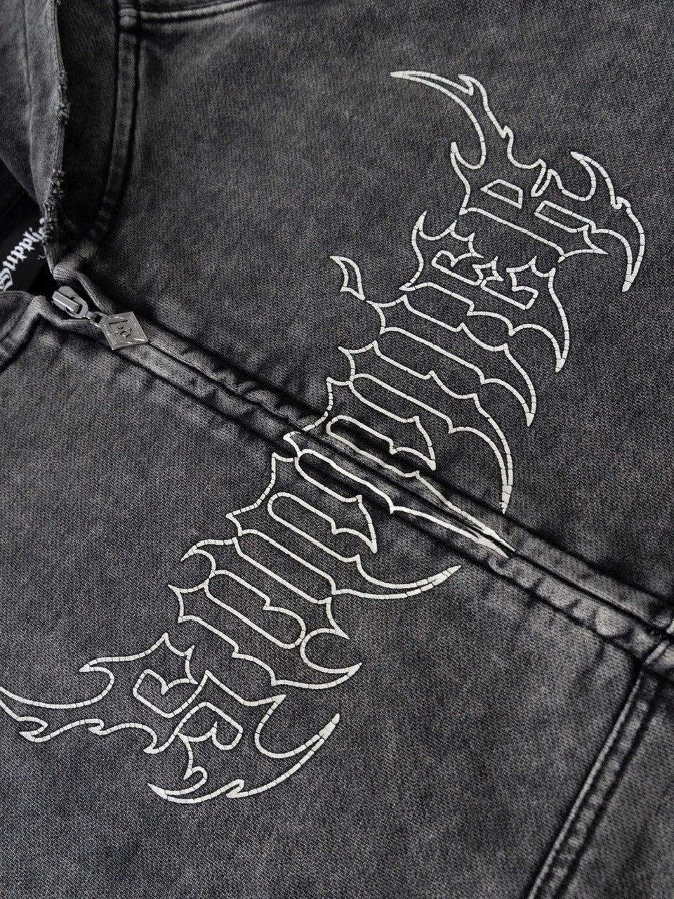 【SUPPLIER】Fire Bones Layered Sleeve Zip Hoodie