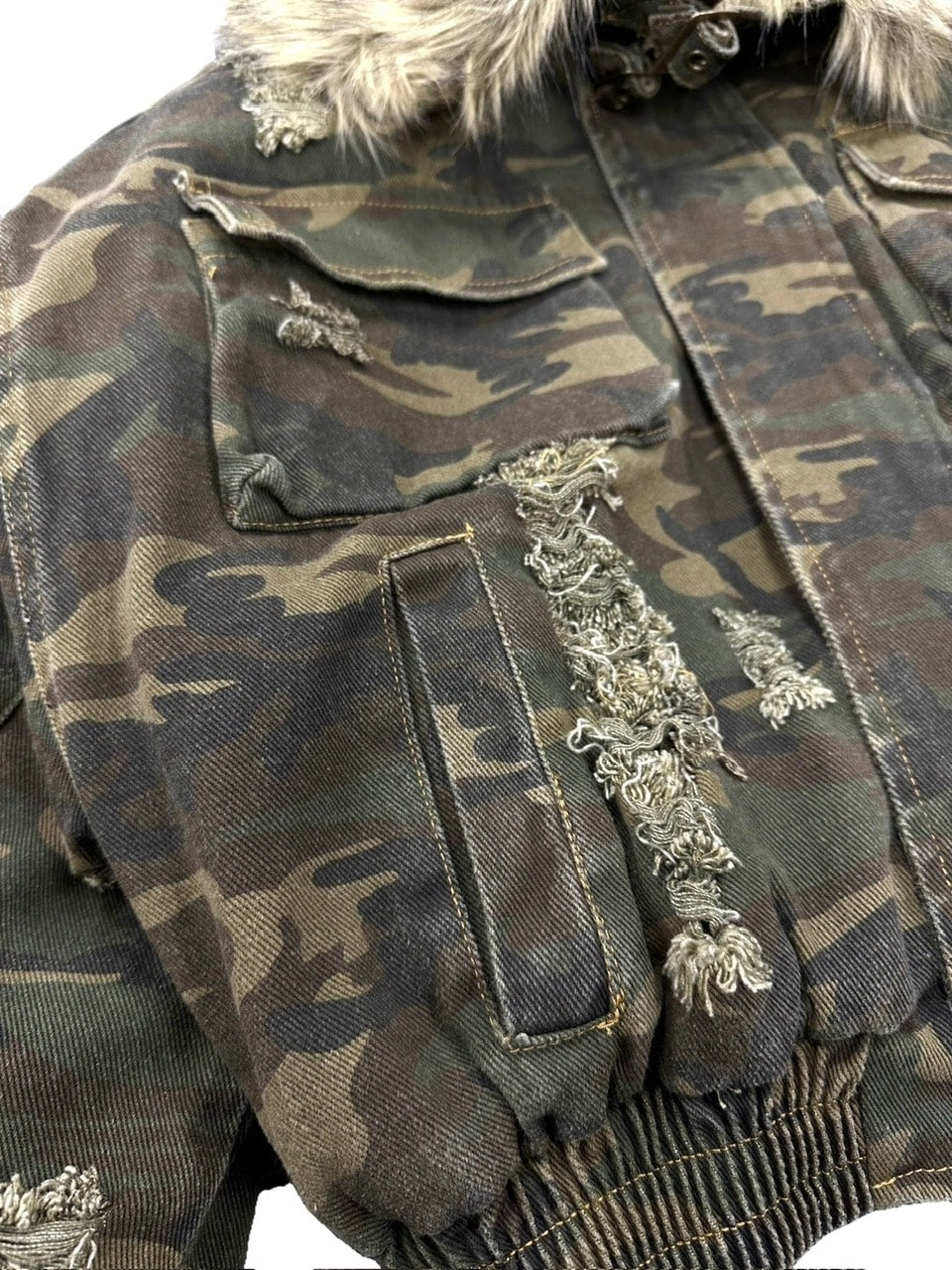 受注制【Never mind the XU】damage military jacket
